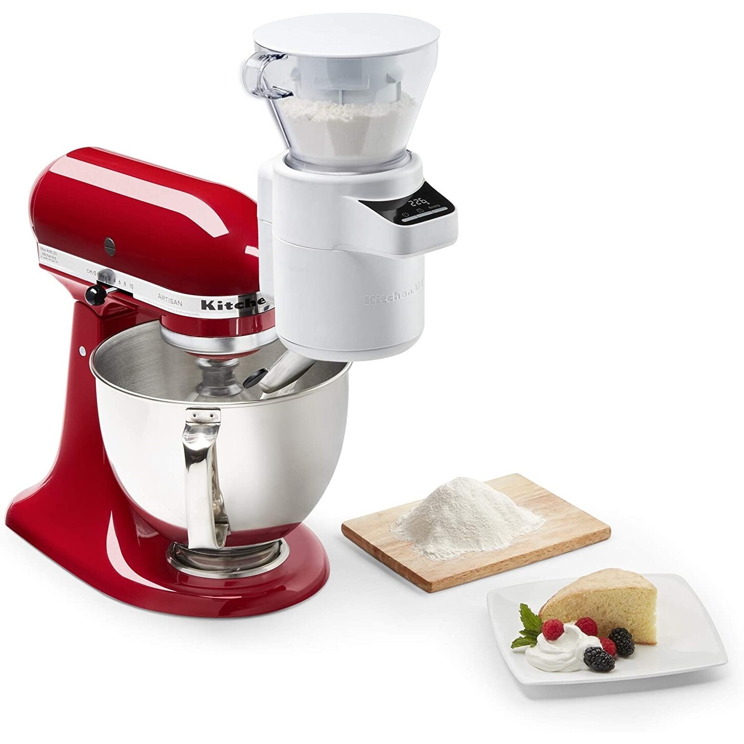 KitchenAid KSMSFTA Sifter + Scale Attachment - White (4-Cup) - 7.8